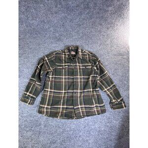 Orvis Mens shirt jacket XLarge long sleeve green plaid long sleeve button down